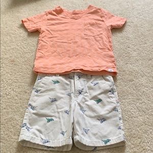 GAP dinosaur shorts with matching top